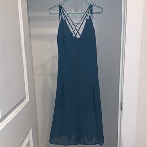 SOLD Teal Midi chiffon dress (new without tags)